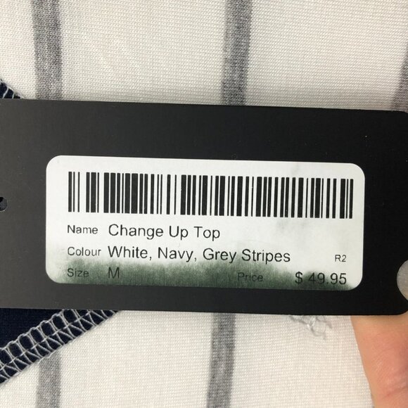 NWT - Silver Icing White Birch Stripped White & Blue Long Sleeve T shirt M - Picture 4 of 16